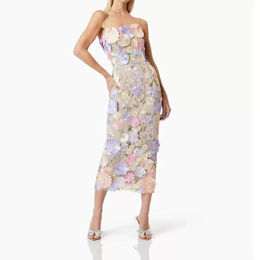 Stella Floral Embroidered Midi Dress