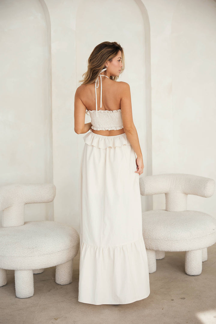 Gretchen Ruffled Maxi Halter Dress