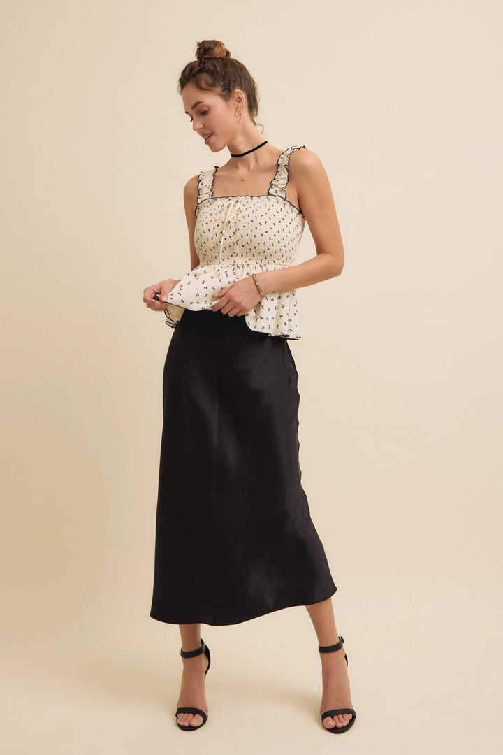 Victoria satin skirt