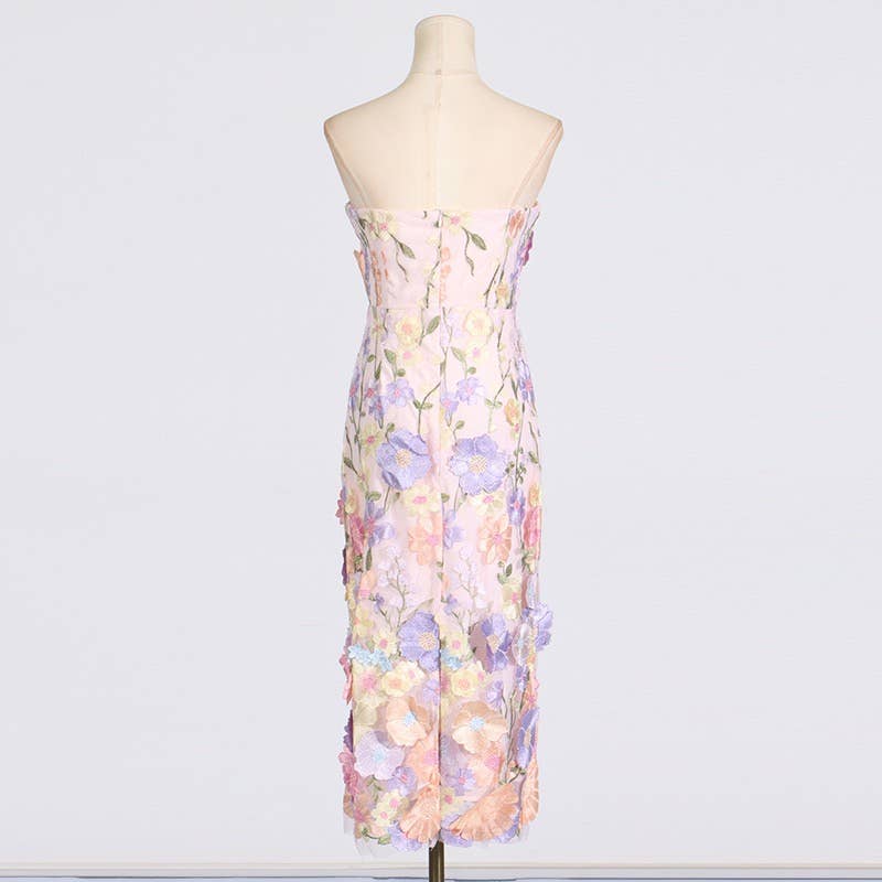 Stella Floral Embroidered Midi Dress