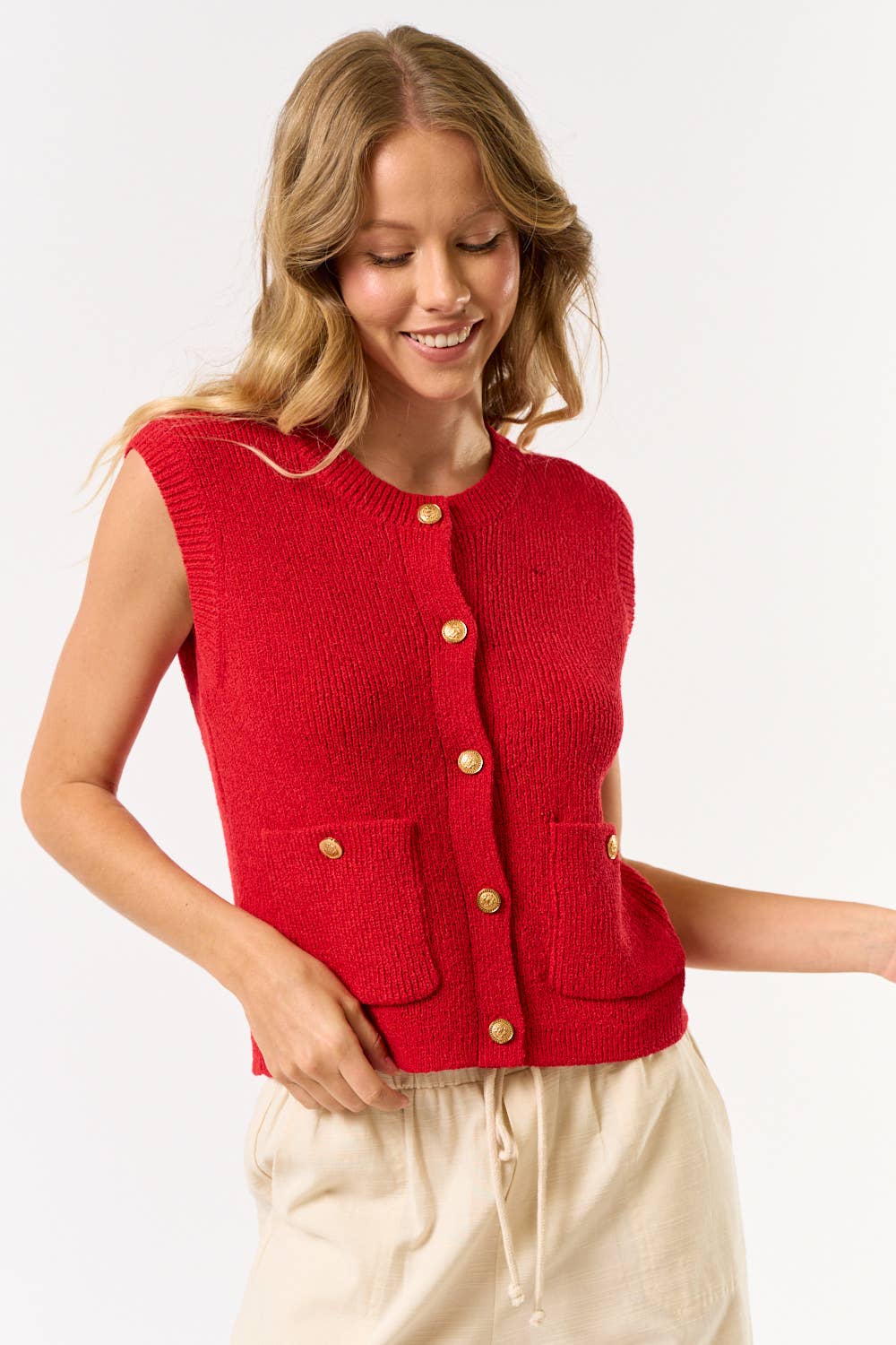 Cameron Gold button vest