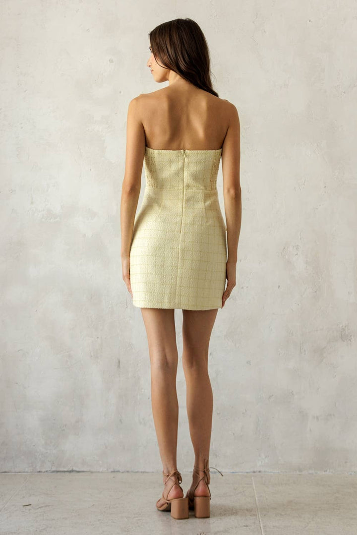 Laura Butter Tweed Mini Dress