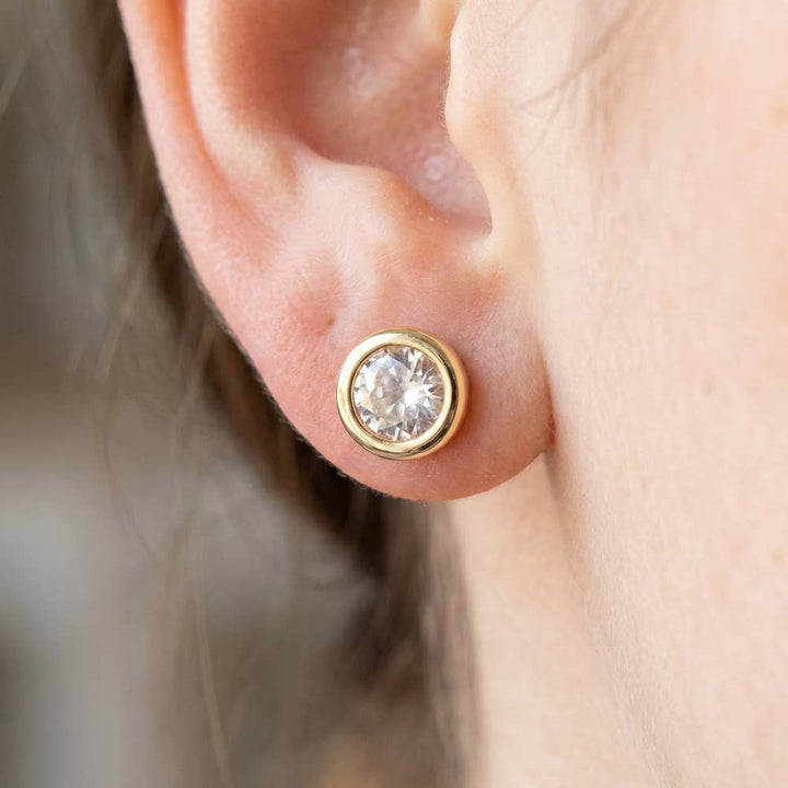 Round Stud Earrings
