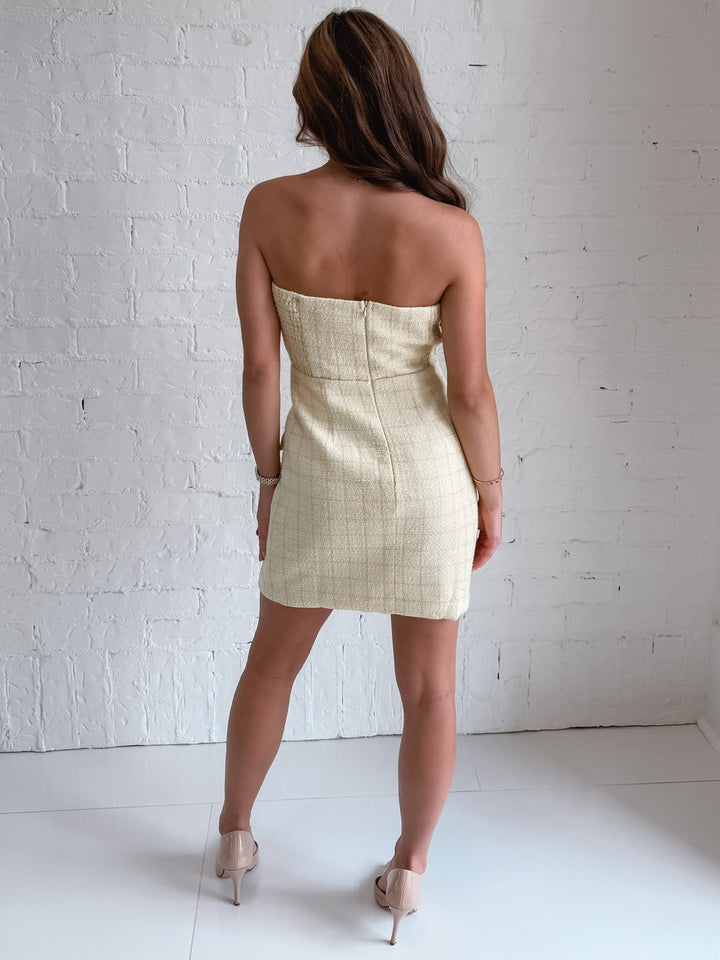 Laura Butter Tweed Mini Dress