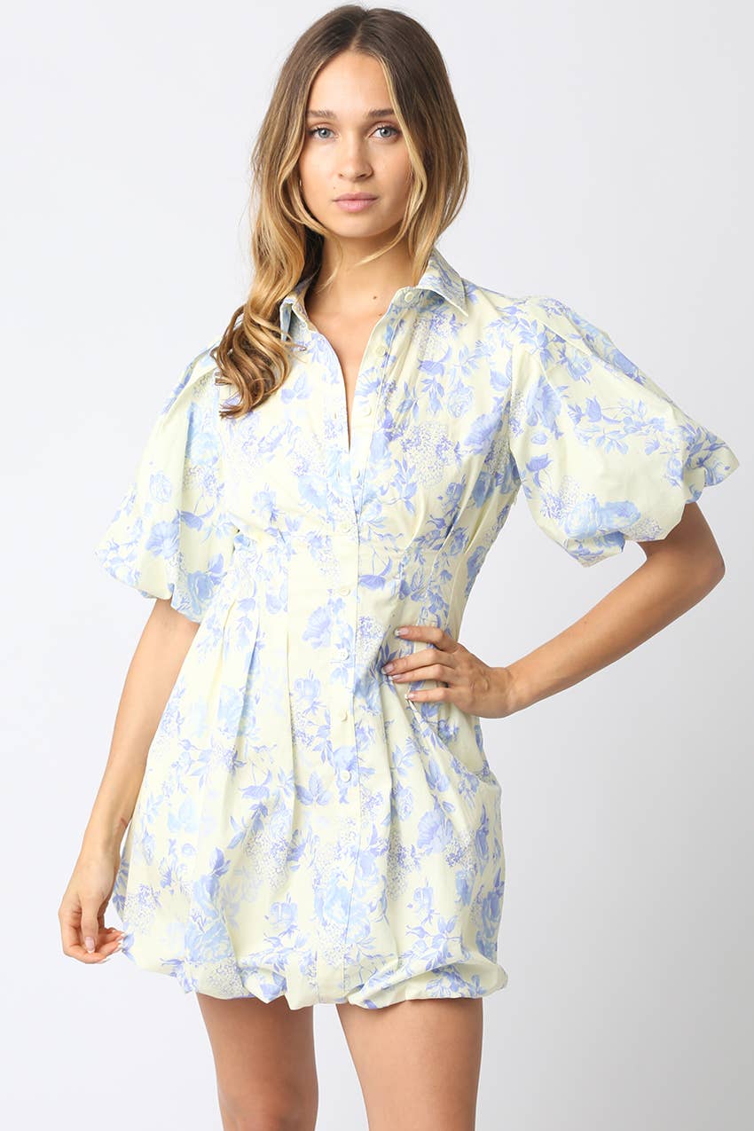 Emily Floral Puff Dress