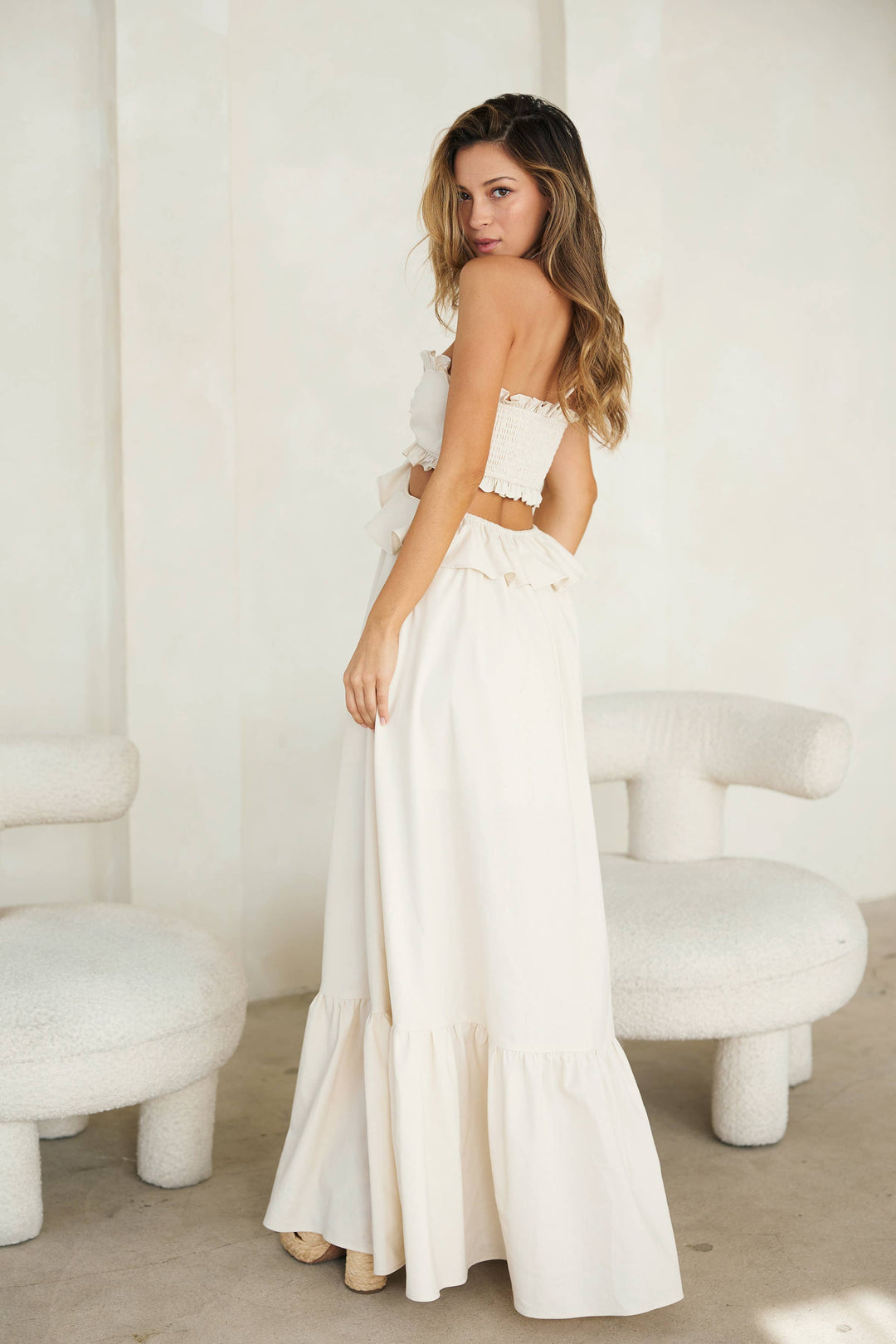 Gretchen Ruffled Maxi Halter Dress