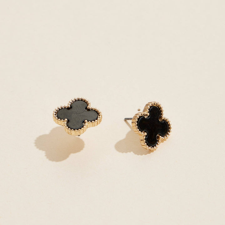 Clover Shape Shell Stud Earrings