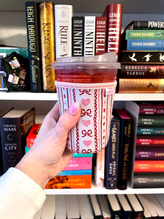 Valentine Stripes Iced Coffee Drink Sleeve - Small
