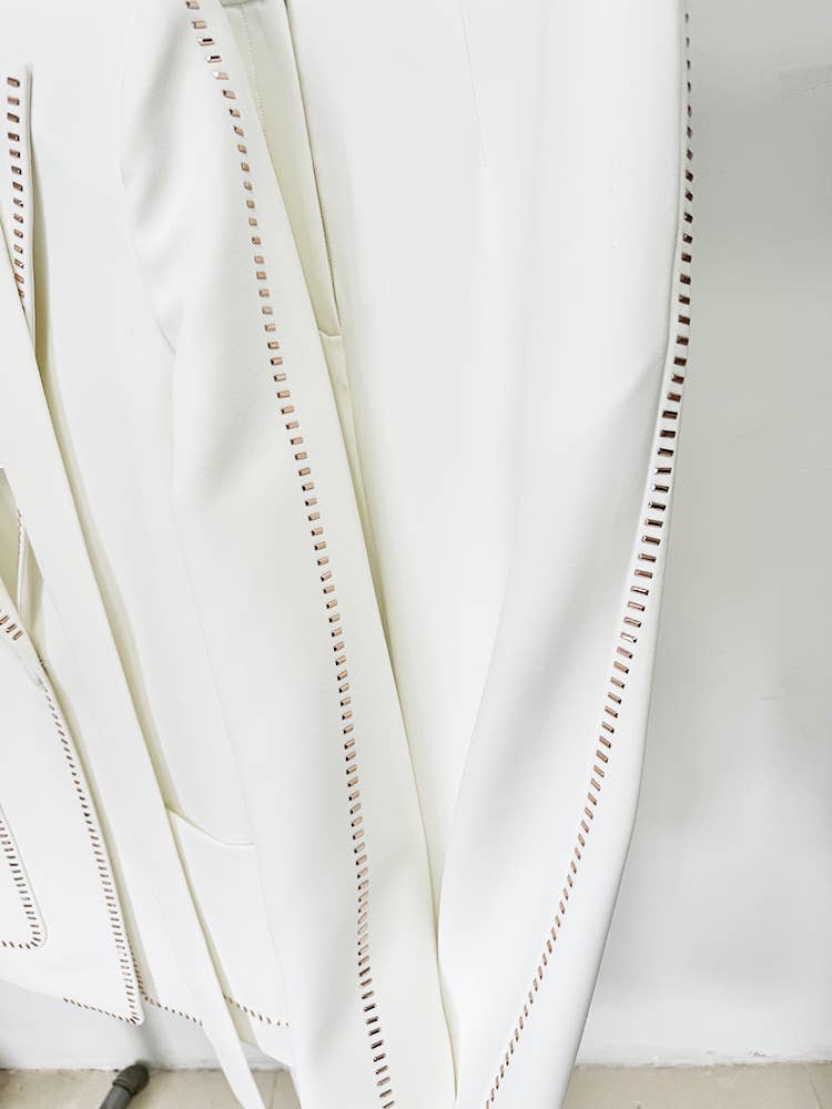 Elisa Diamond-Trim Suit Set