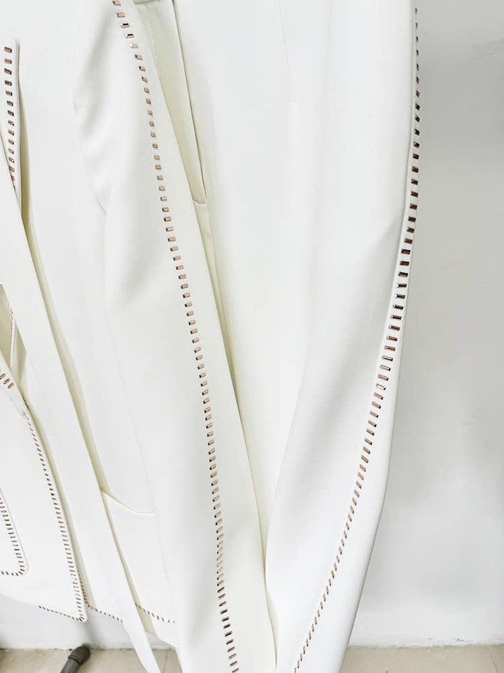 Elisa Diamond-Trim Suit Set