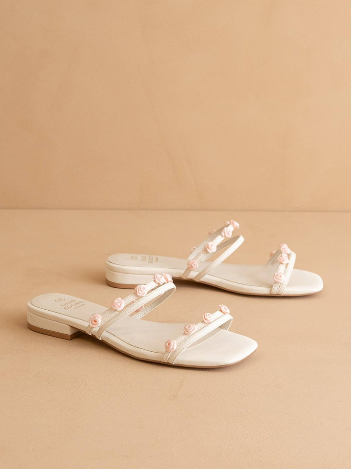 The Rosanna White | Rosette Detailed Flats