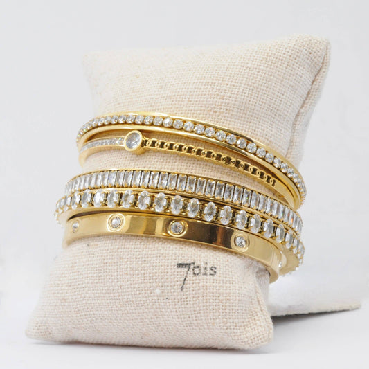 Bracelets Gold Steel Strass