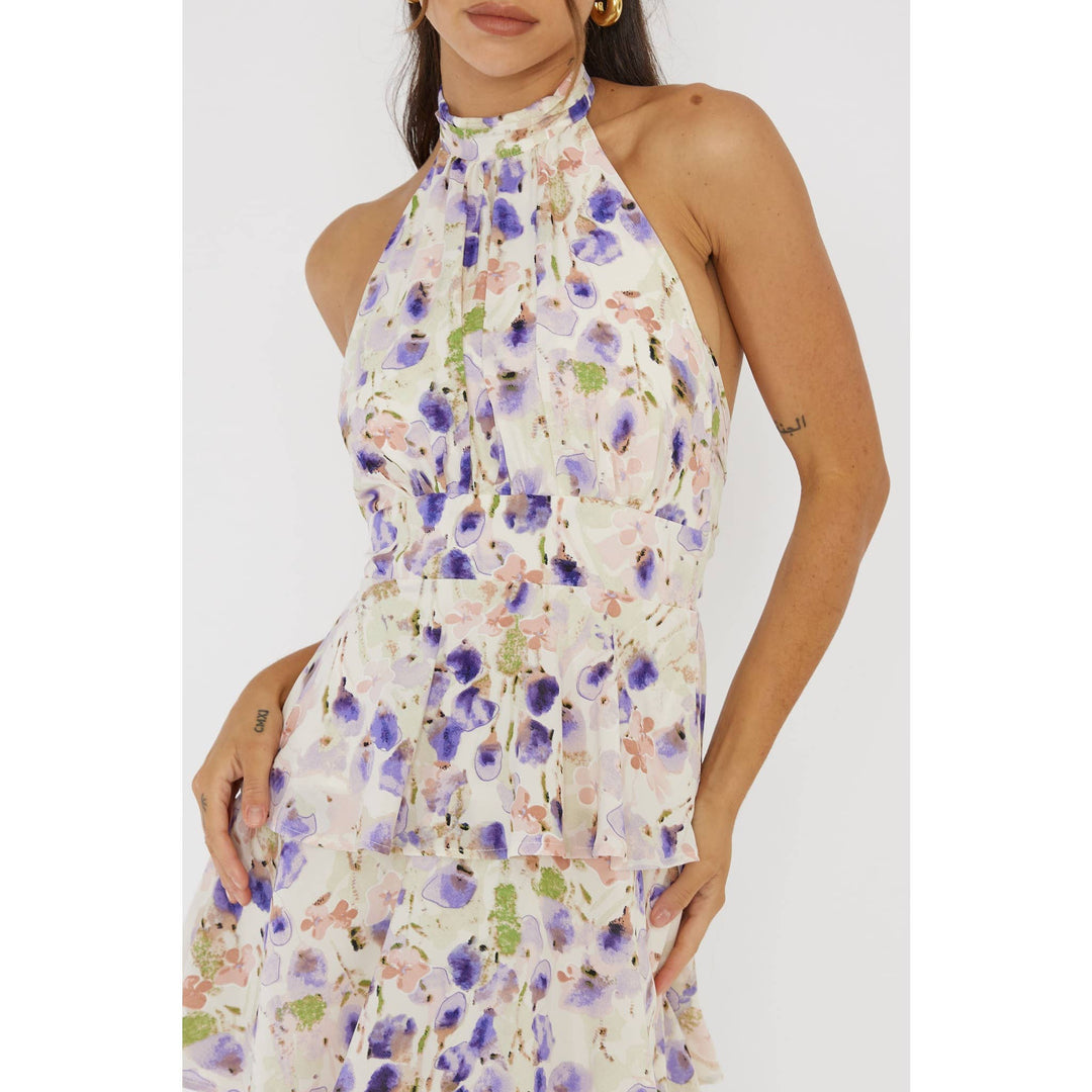 Isabella HALTERNECK TIERED MAXI DRESS