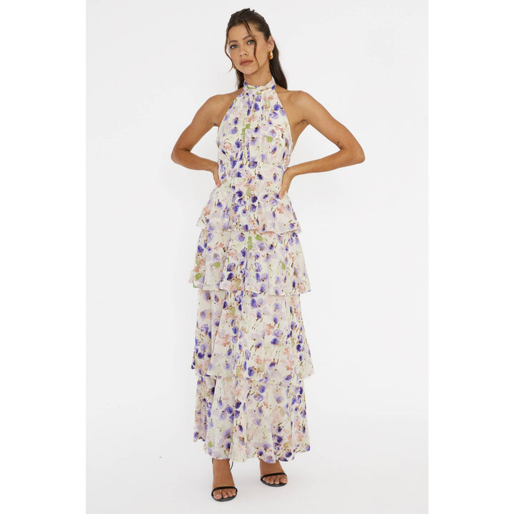 Isabella HALTERNECK TIERED MAXI DRESS