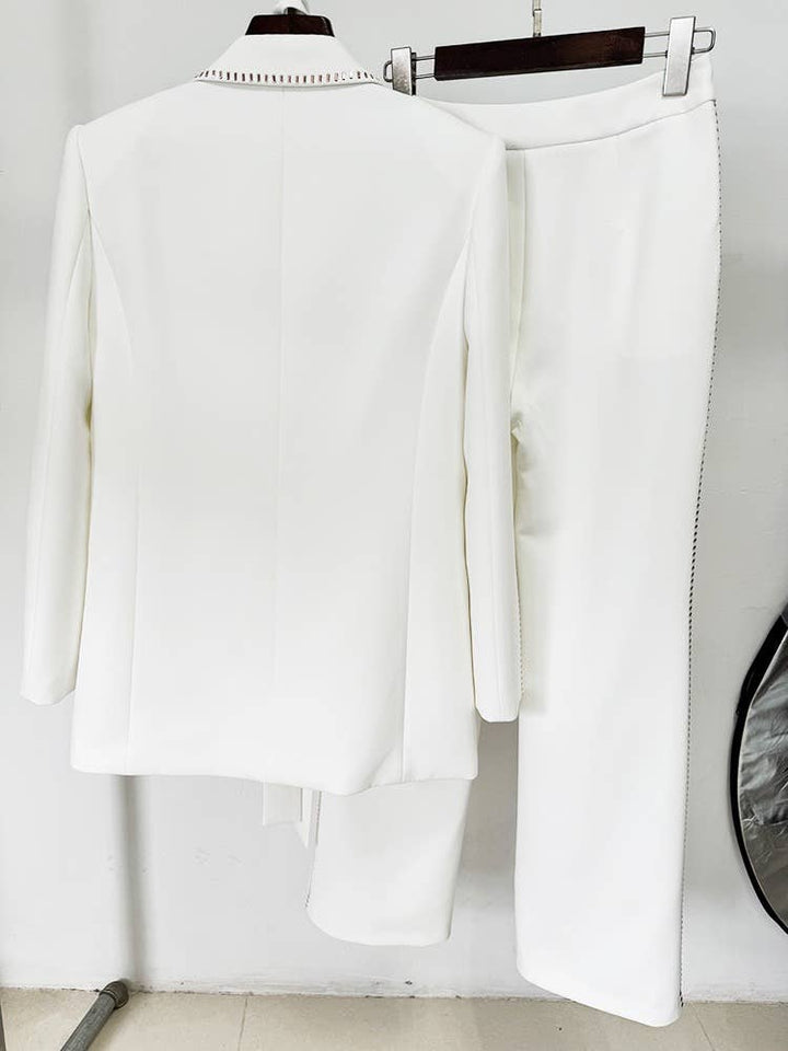 Elisa Diamond-Trim Suit Set