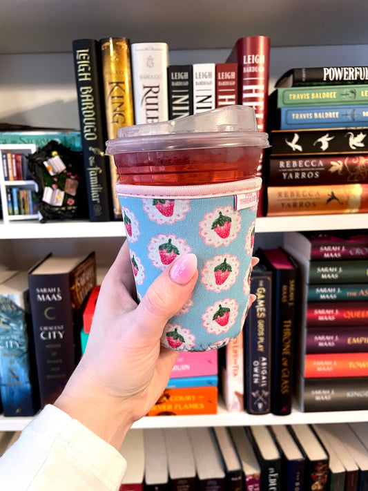 Strawberry Patch Iced Coffee Drink Sleeve - Small