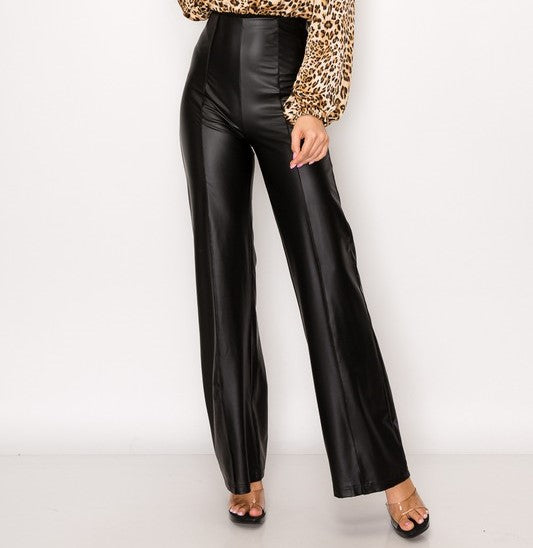 Natalie Faux Leather Flared Leggings